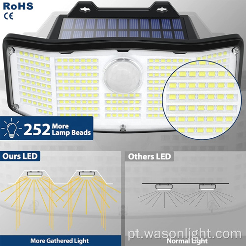 Ningbo Factory 2023 Novo 252LED Long Longa tempo de alta eficiência Pátio Pátio Pátio Solar Luz sem eletricidade necessária